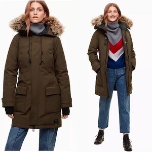Aritzia-TNA Bancroft Parka In Dark Olive (Size: Medium)